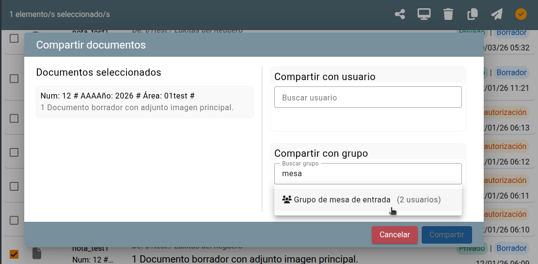 Ejemplo de grupos de usuarios.